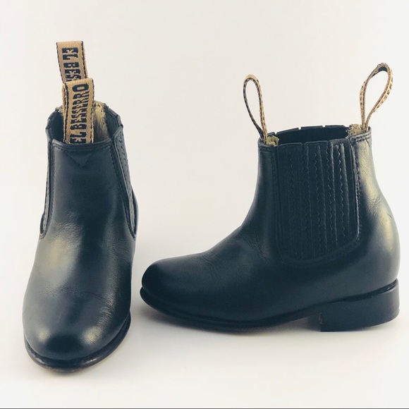 (Like New)Toddler Black Leather Ankle Boots - Picture 1 of 6